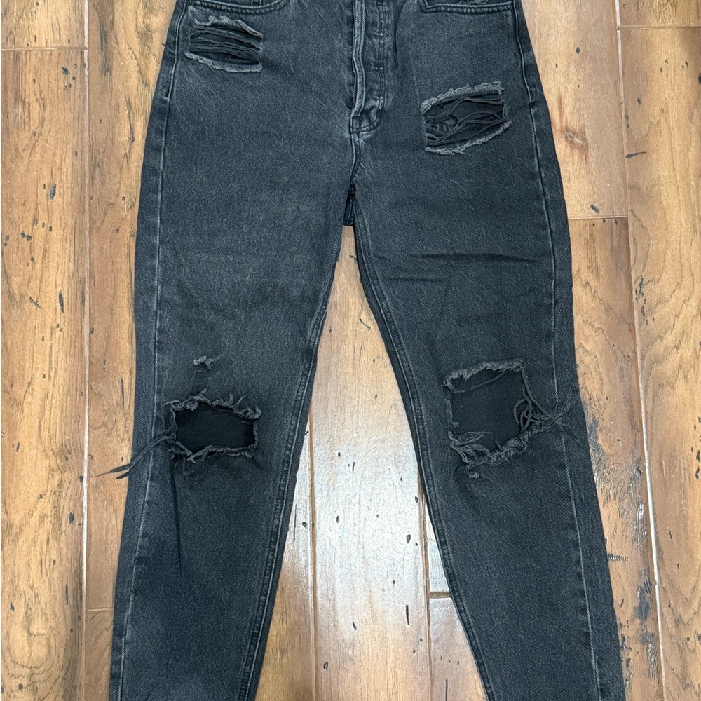 Pacsun Ultra High Rise Slim Ripped Black Jeans